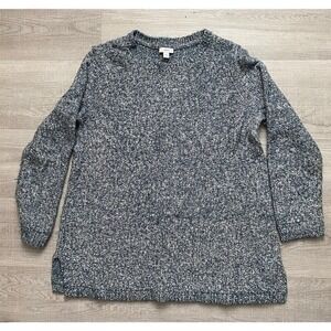 J.Jill Purejill Blue Crew Neck Pullover Cotton Lightweight Sweater M Medium